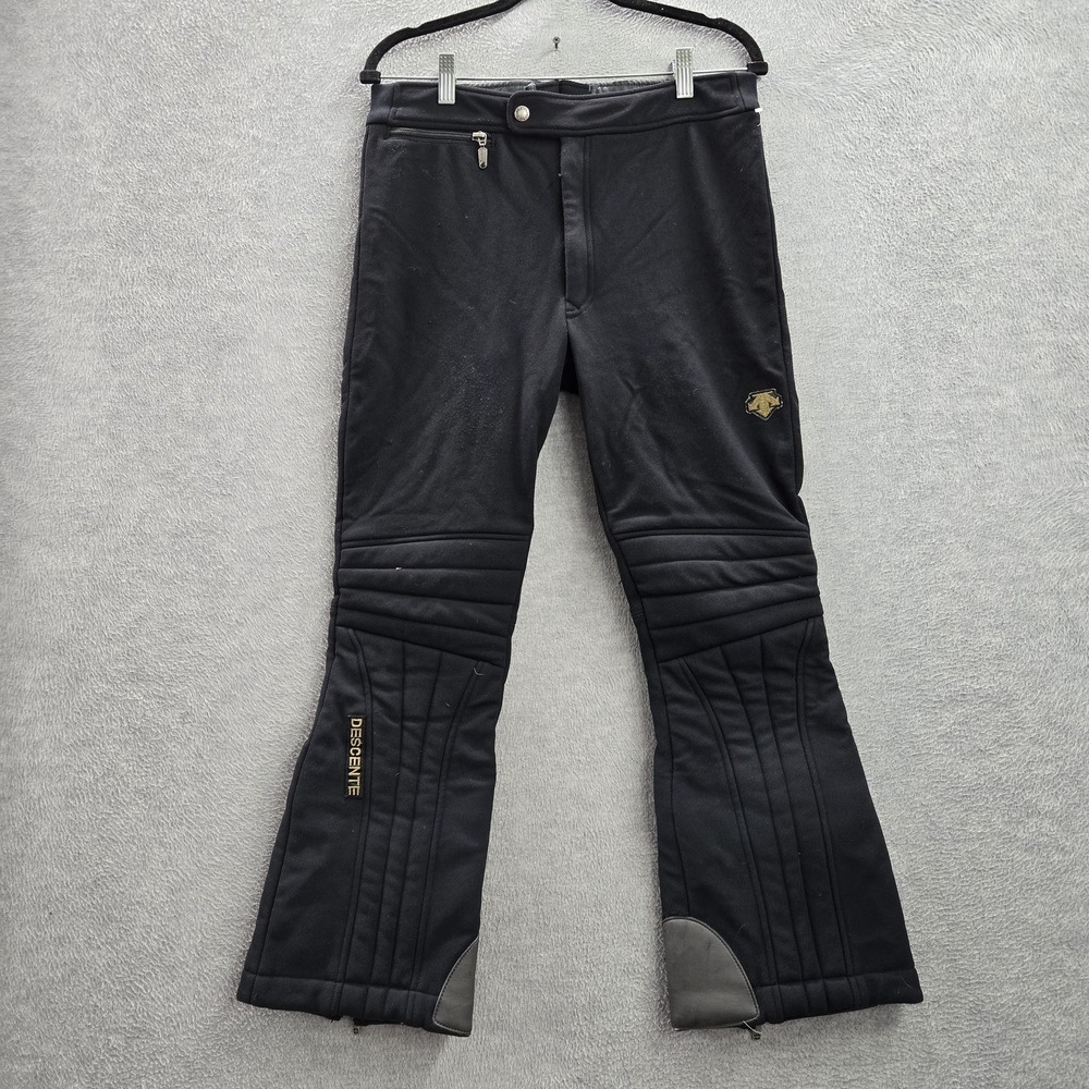 VINTAGE Descente Men Snow Pants US 34R‎ Black Entrant SC Snowboard Padded Japan